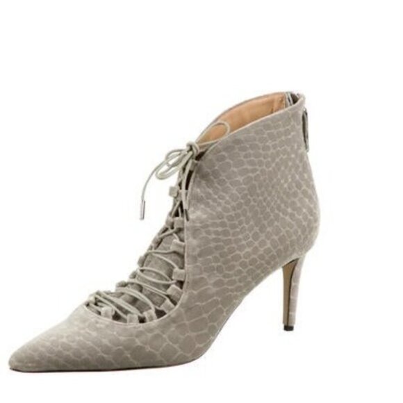 Chelsea Paris for Shopbop Lace-Up Grey Velvet Sabrine Booties Womens Size 9.5 - Picture 3 of 8